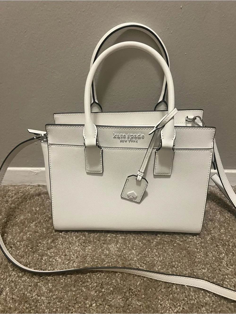 Kate Spade New York Cameron Monotone Medium Satchel optic white NWOT